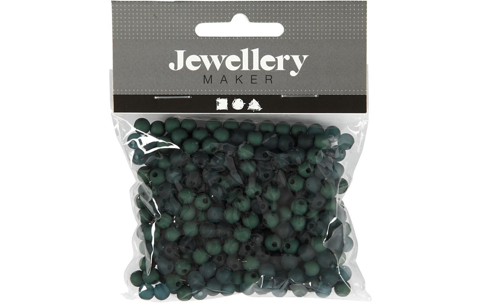 Creativ Company Kunststoffperlen dunkelgrün, 6 mm, 40 g, Lochgrösse 2 mm