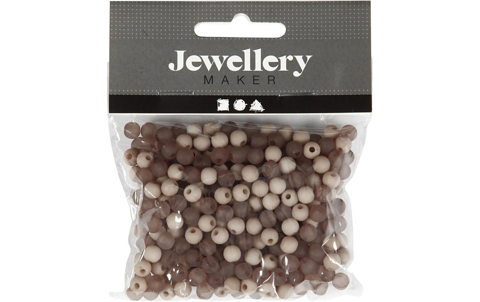 Creativ Company Kunststoffperlen hellgrau, 6 mm, 40 g, Lochgrösse 2 mm
