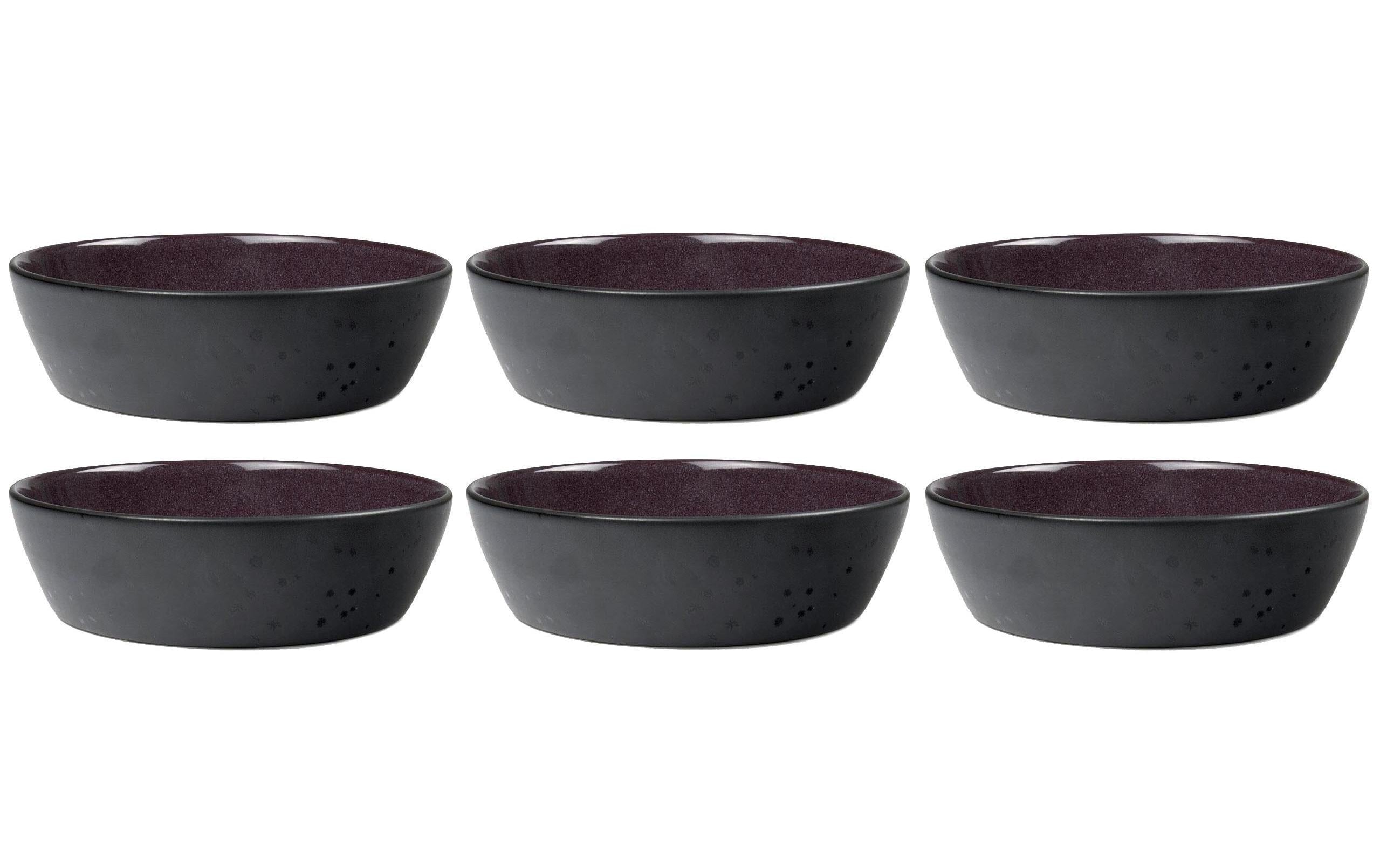 Bitz Schale 18cm schwarz/violett 6 Stk., 18cm Durchmesser, Stoneware