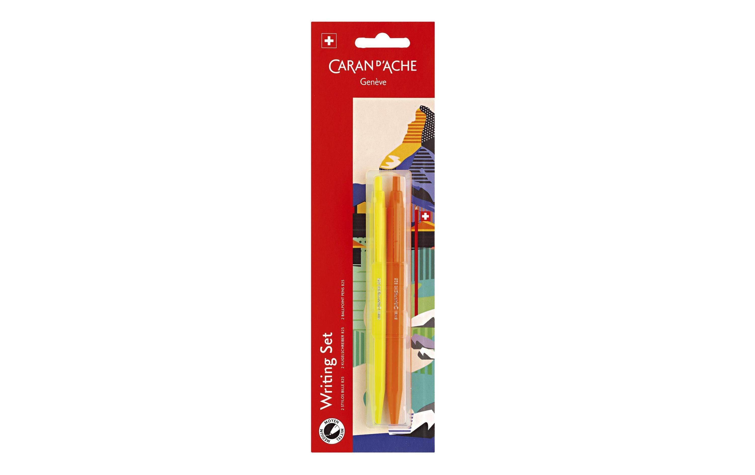 Caran d`Ache Kugelschreiber 825 1x neongelb, 1x neonorange