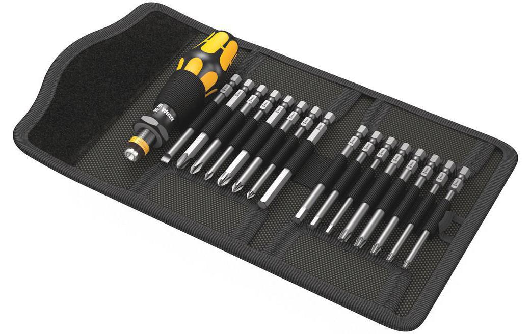 Wera Kraftform Kompakt 60 ESD 17-teilig Falttasche mit 89 mm langen Bits