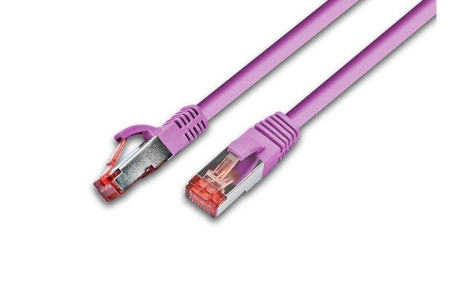 Wirewin Patchkabel: S/FTP 5m pink Cat.6, AWG27, 1Gbps, 250MHz, Zugentlastung