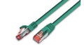 Wirewin Patchkabel: S/FTP 70m grün Cat.6, AWG27, 1Gbps, 250MHz, Zugentlastung