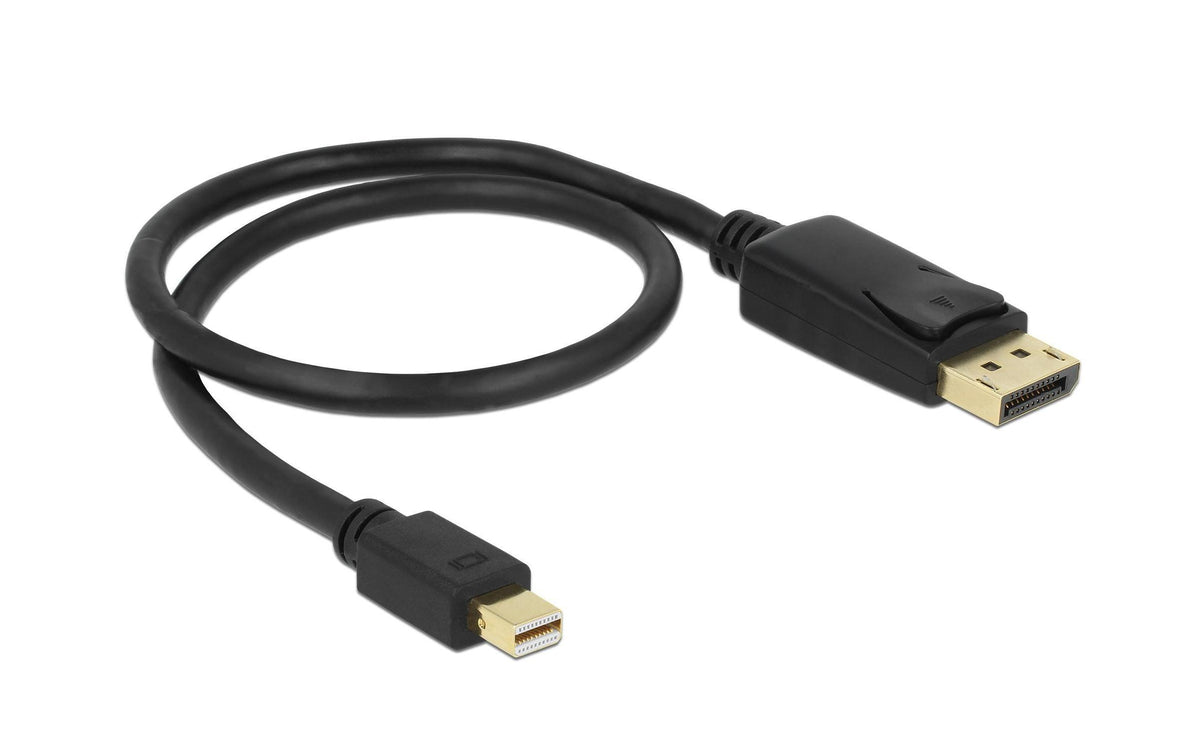 Delock Mini-DP auf DP,50cm,V1.2, 4K support Mini-Displayport zu Displayport, schwarz