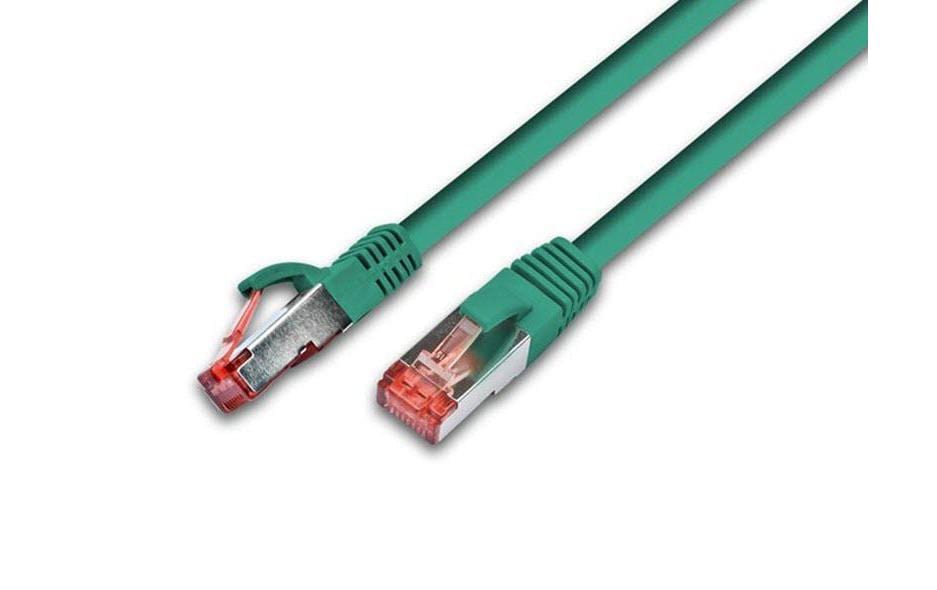 Wirewin Patchkabel: S/FTP 0.5m grün Cat.6, AWG27, 1Gbps, 250MHz, Zugentlastung