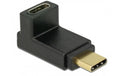 USB3.1 Adapter: C-Stecker zu C-Buchse USB3.1 Gen2, bis 10Gbps, 90° oben gewinkelt