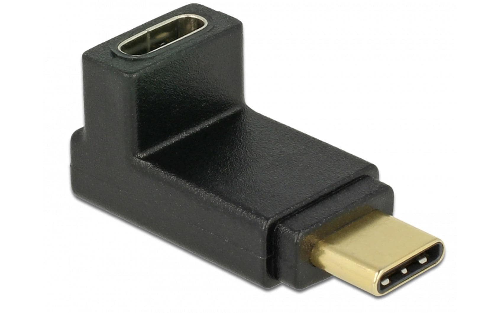 USB3.1 Adapter: C-Stecker zu C-Buchse USB3.1 Gen2, bis 10Gbps, 90° oben gewinkelt