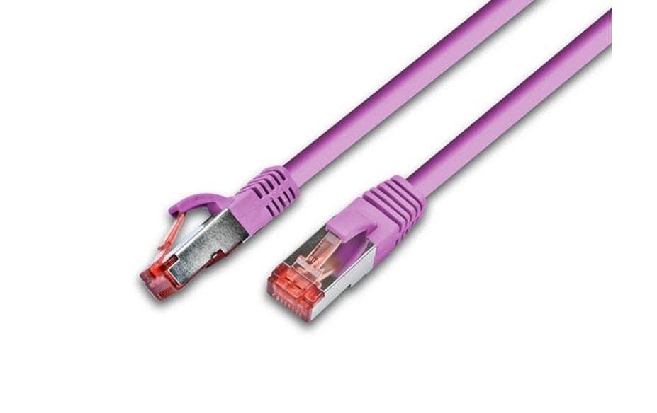Wirewin Patchkabel: S/FTP 0.25m pink Cat.6, AWG27, 1Gbps, 250MHz, Zugentlastung