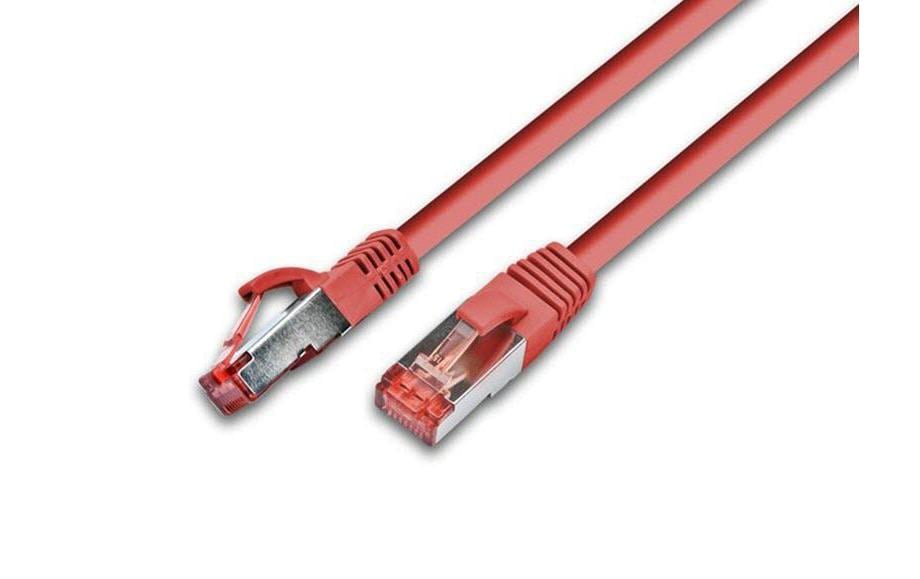 Wirewin Patchkabel: S/FTP 0.25m rot Cat.6, AWG27, 1Gbps, 250MHz, Zugentlastung