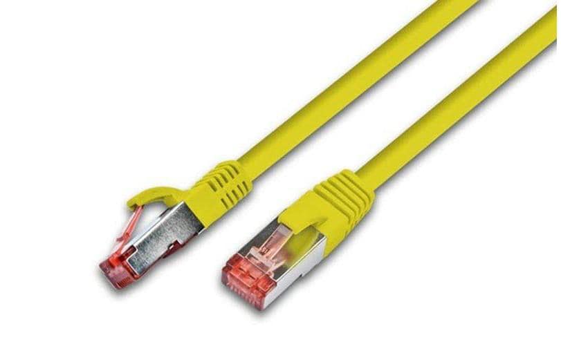 Wirewin Patchkabel: S/FTP 0.25m gelb Cat.6, AWG27, 1Gbps, 250MHz, Zugentlastung