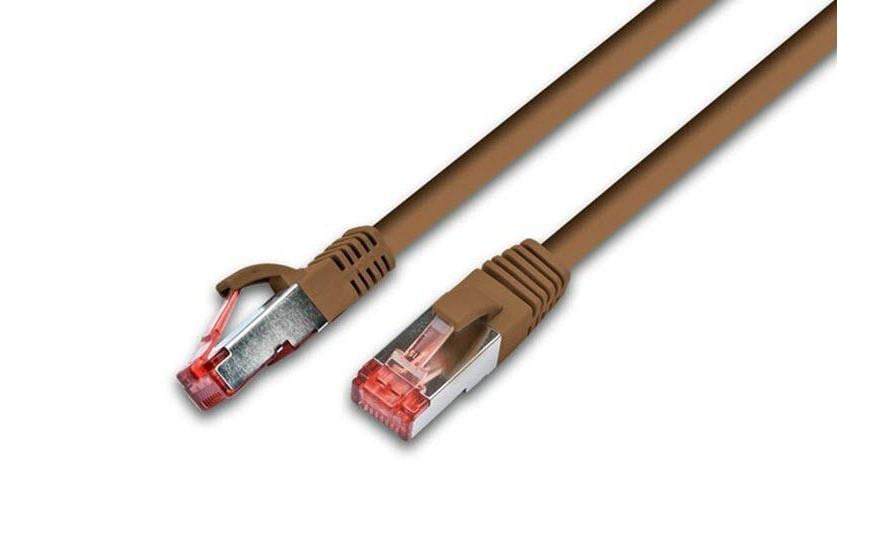 Wirewin Patchkabel: S/FTP 7m braun Cat.6, AWG27, 1Gbps, 250MHz, Zugentlastung