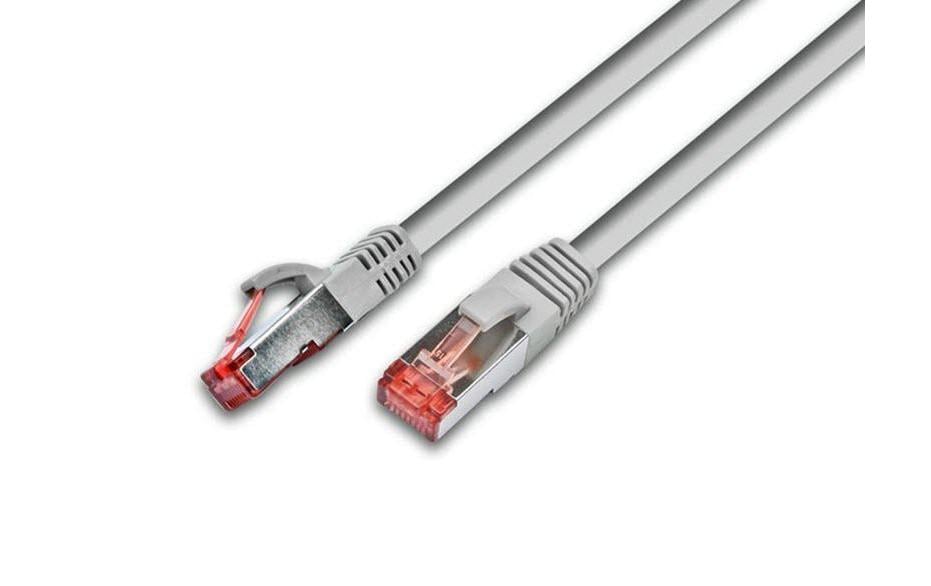 Wirewin Patchkabel: S/FTP 1m grau Cat.6, AWG27, 1Gbps, 250MHz, Zugentlastung