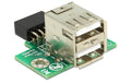 Delock USB Buchse zu 9 Pin Pfostenbuchse 2x USB 2.0 Type-A, 9 Pin USB 2.0, verbaubar
