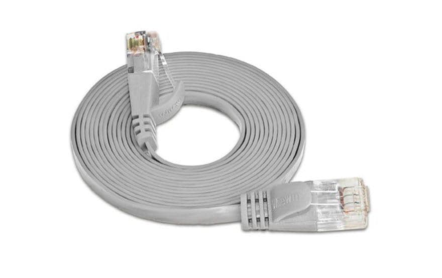 Wirewin Slim Patchkabel: UTP, 1m, grau Cat.6, AWG36, Klinkenschutz, Längenaufdruck