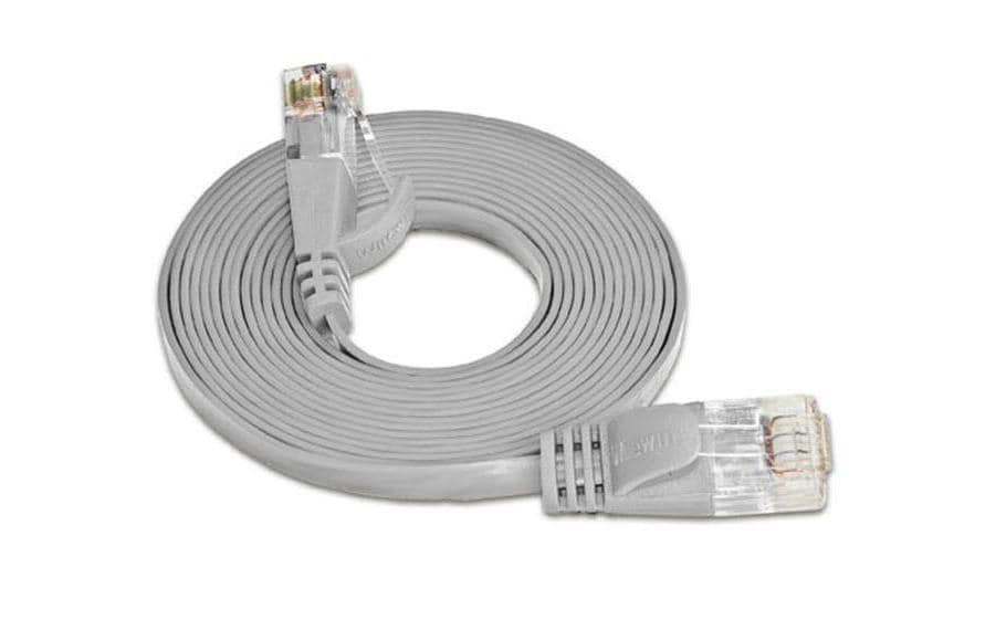 Wirewin Slim Patchkabel: UTP, 2m, grau Cat.6, AWG36, Klinkenschutz, Längenaufdruck