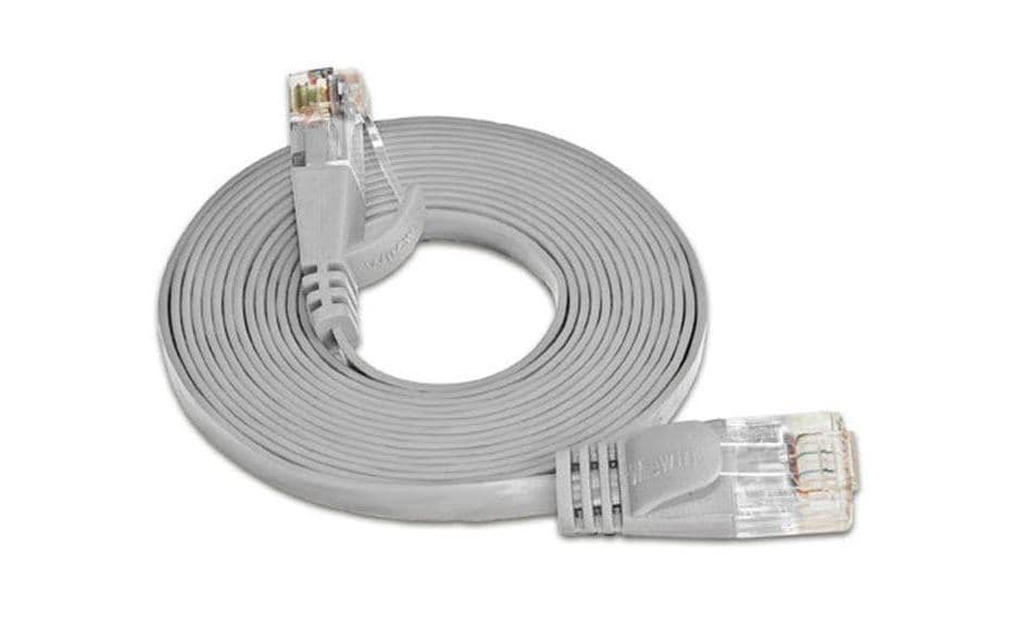 Wirewin Slim Patchkabel: UTP, 3m, grau Cat.6, AWG36, Klinkenschutz, Längenaufdruck