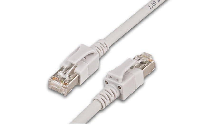 Wirewin Cat.6A LED Patchkabel 2m grau PIMF, S/FTP, 10Gbps, Halogenfrei