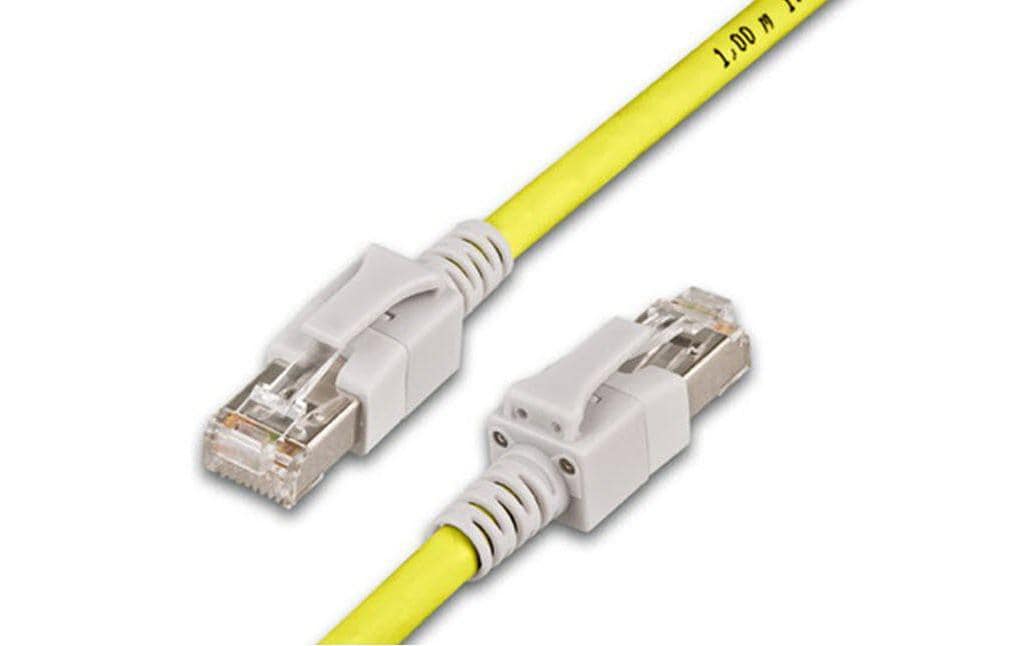 Wirewin Cat.6A LED Patchkabel 2m gelb PIMF, S/FTP, 10Gbps, Halogenfrei