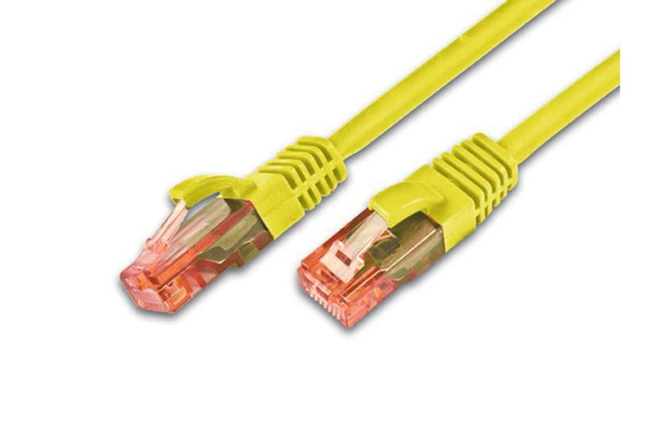 Wirewin Patchkabel: UTP 7m gelb Cat.6, AWG26, 1Gbps, 250MHz, Knickschutz
