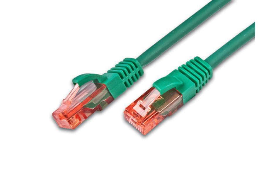 Wirewin Patchkabel: UTP 30m grün Cat.6, AWG26, 1Gbps, 250MHz, Knickschutz