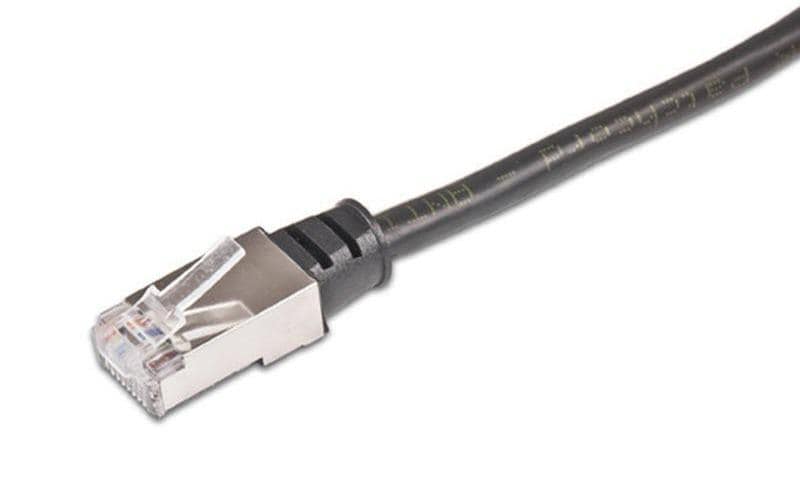 Wirewin Outdoor Patchkabel:  0.5m, schwarz STP, Cat.5e, AWG26, 1Gbps, PVC, 100% Kupfer
