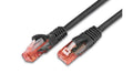 Wirewin Patchkabel: UTP 2m schwarz Cat.6, AWG26, 1Gbps, 250MHz, Knickschutz