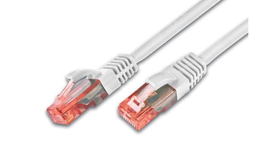 Wirewin Patchkabel: UTP 5m weiss Cat.6, AWG26, 1Gbps, 250MHz, Knickschutz