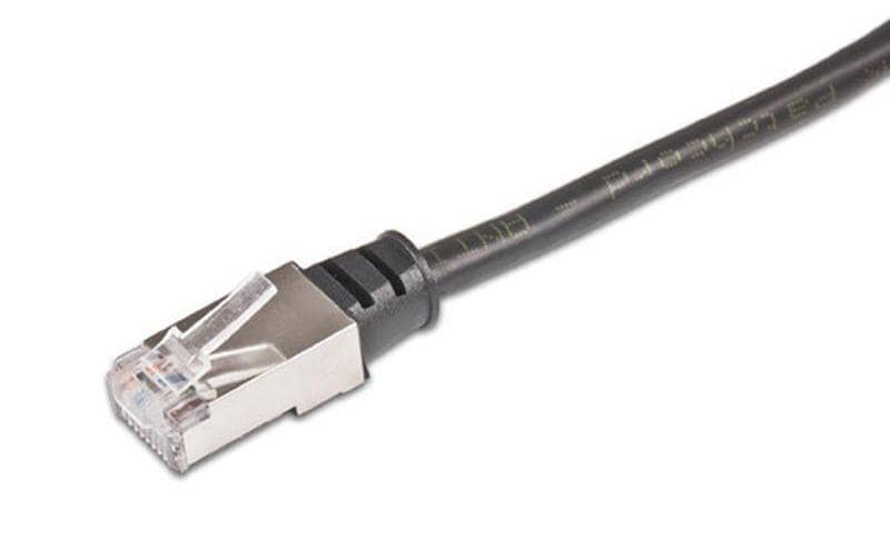 Wirewin Outdoor Patchkabel:  5m, schwarz STP, Cat.5e, AWG26, 1Gbps, PVC, 100% Kupfer
