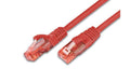 Wirewin Patchkabel: UTP 3m rot Cat.6, AWG26, 1Gbps, 250MHz, Knickschutz