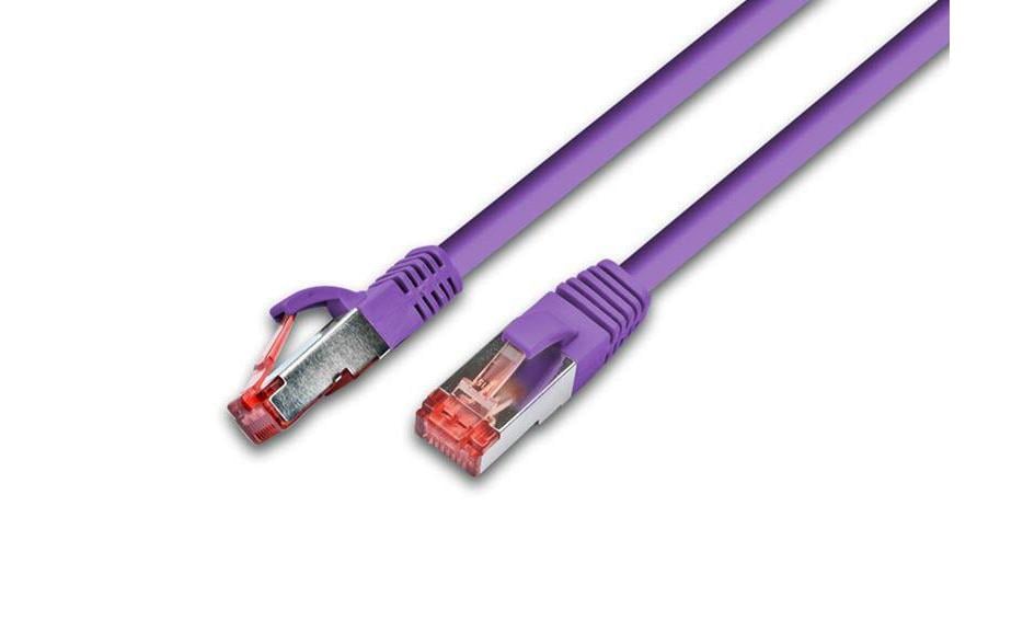Wirewin Patchkabel: S/FTP 3m violett Cat.6, AWG27, 1Gbps, 250MHz, Zugentlastung