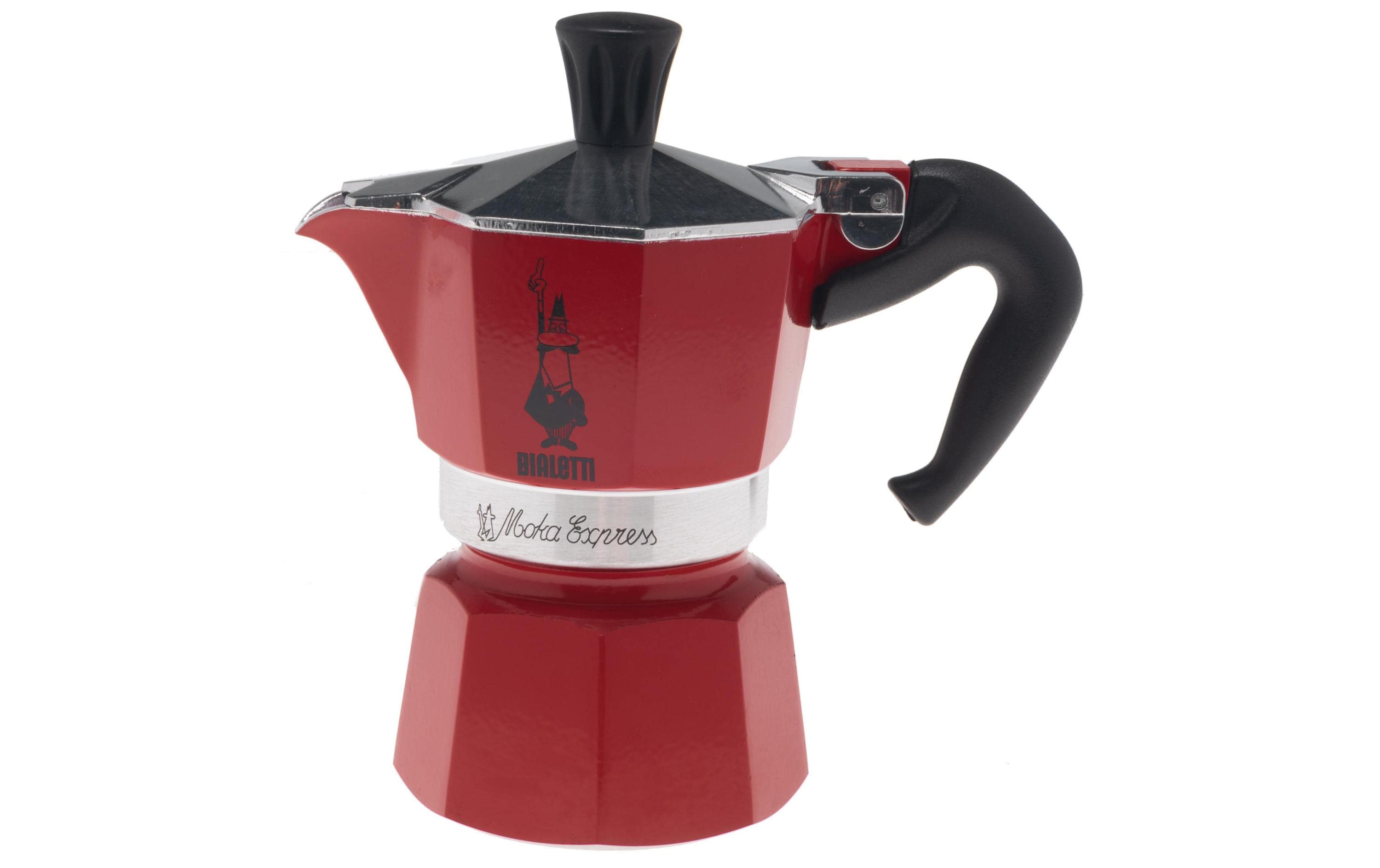 Bialetti Moka Express für 1 Tasse rot Aluminium mit schwarzem Kunststoff