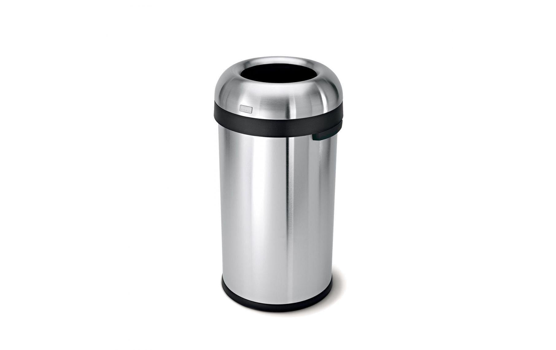 Simplehuman Kugel offener Abfalleimer 60L gebürsteter Edelstahl