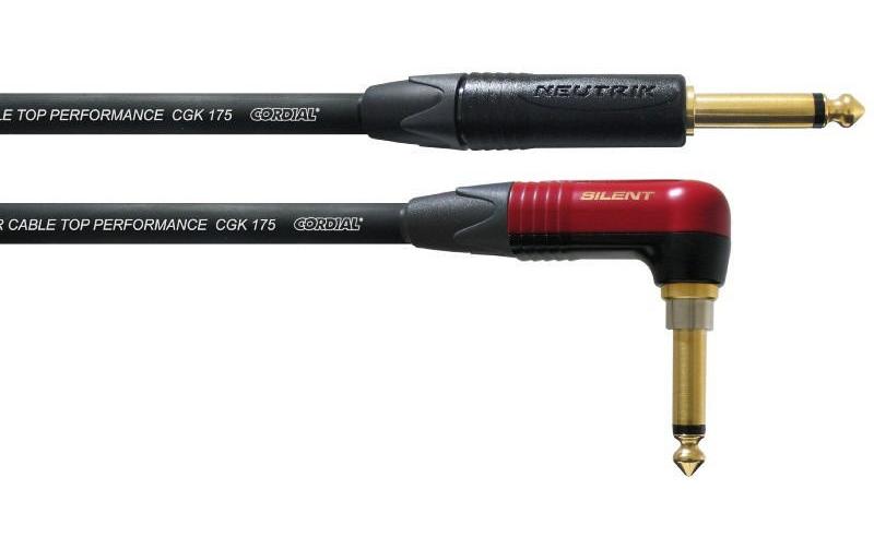 Cordial CSI 3 RP-SILENT, 6.3 / 6.3 Winkel Gitarrenkabel Silent, 3m