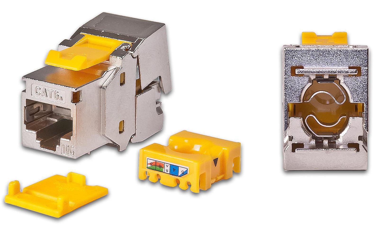 Wirewin Keystone Modul, KAT6A STP EA (ISO/IEC), 10 Gbps, geschirmt, Staubschutz