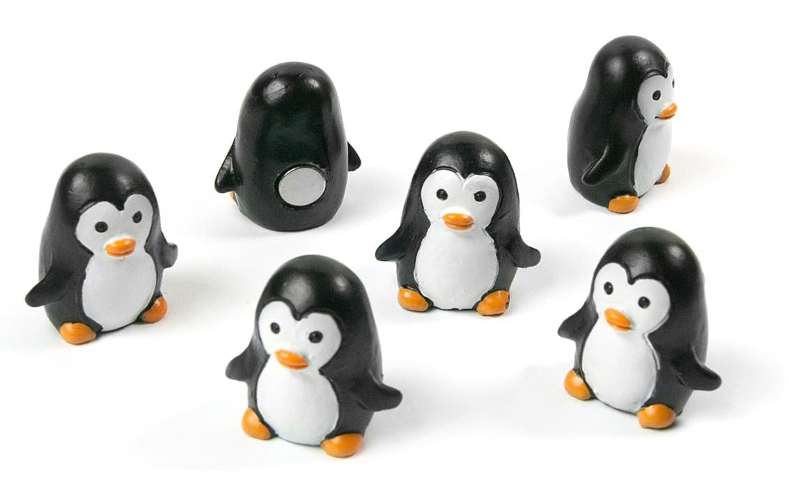 Trendform Magnete Pingu 6er Set, weiss/schwarz
