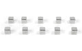 Trendform Magnet Kubiq 10er Set, silber