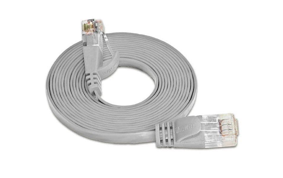 Wirewin Slim Patchkabel: UTP, 0.25m, grau Cat.6, AWG36, Klinkenschutz, Längenaufdruck