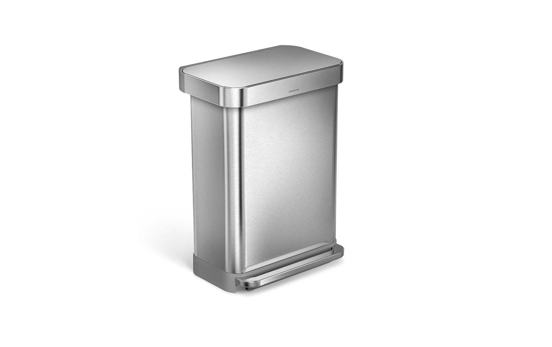 Simplehuman Rechteckiger Treteimer 45L FAS gebürsteter Edelstahl