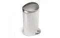 Simplehuman halbrunder Treteimer 6L FAS weisser Edelstahl, EDP