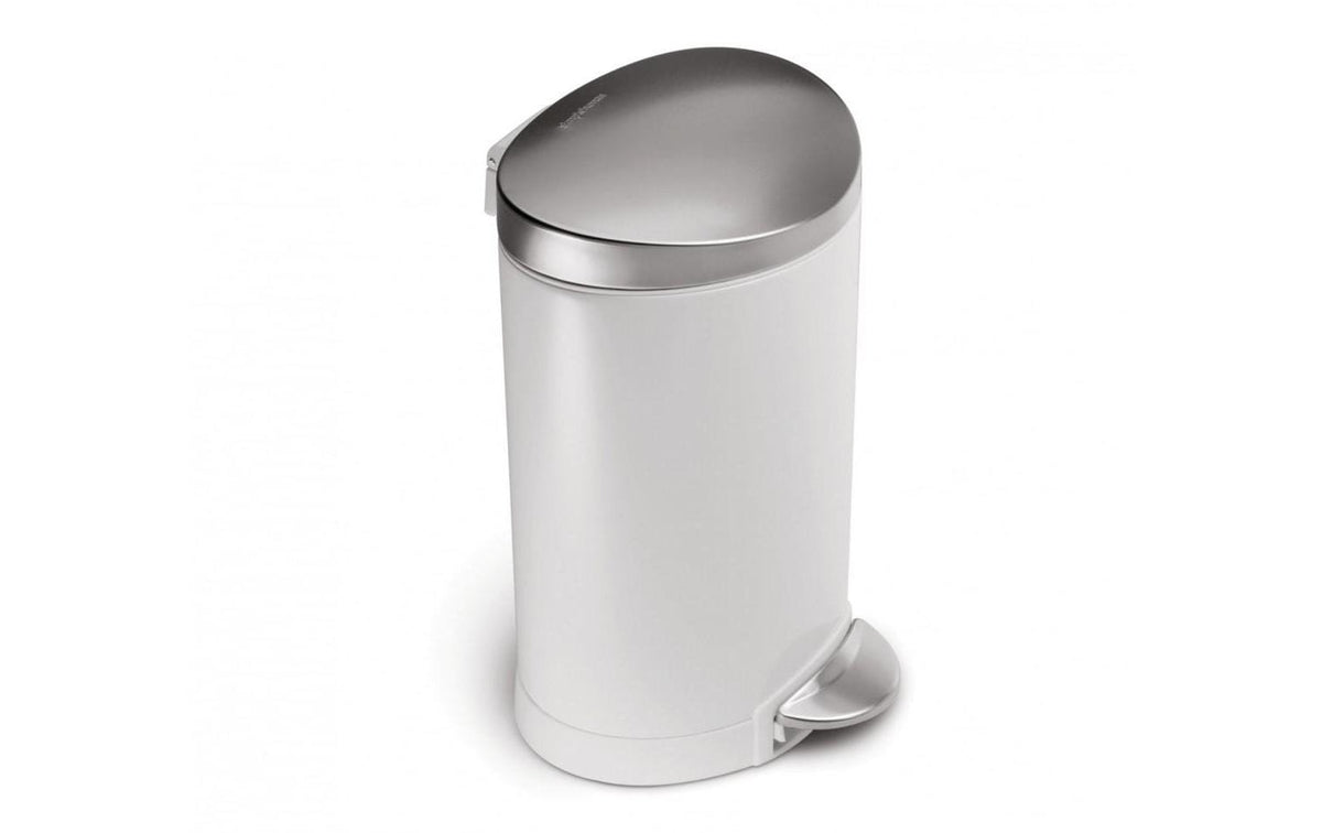 Simplehuman halbrunder Treteimer 6L FAS weisser Edelstahl, EDP