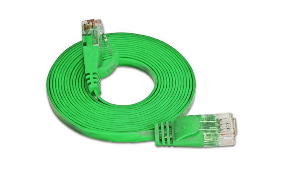 Wirewin Slim Patchkabel: UTP, 1m, grün Cat.6, AWG36, Klinkenschutz, Längenaufdruck