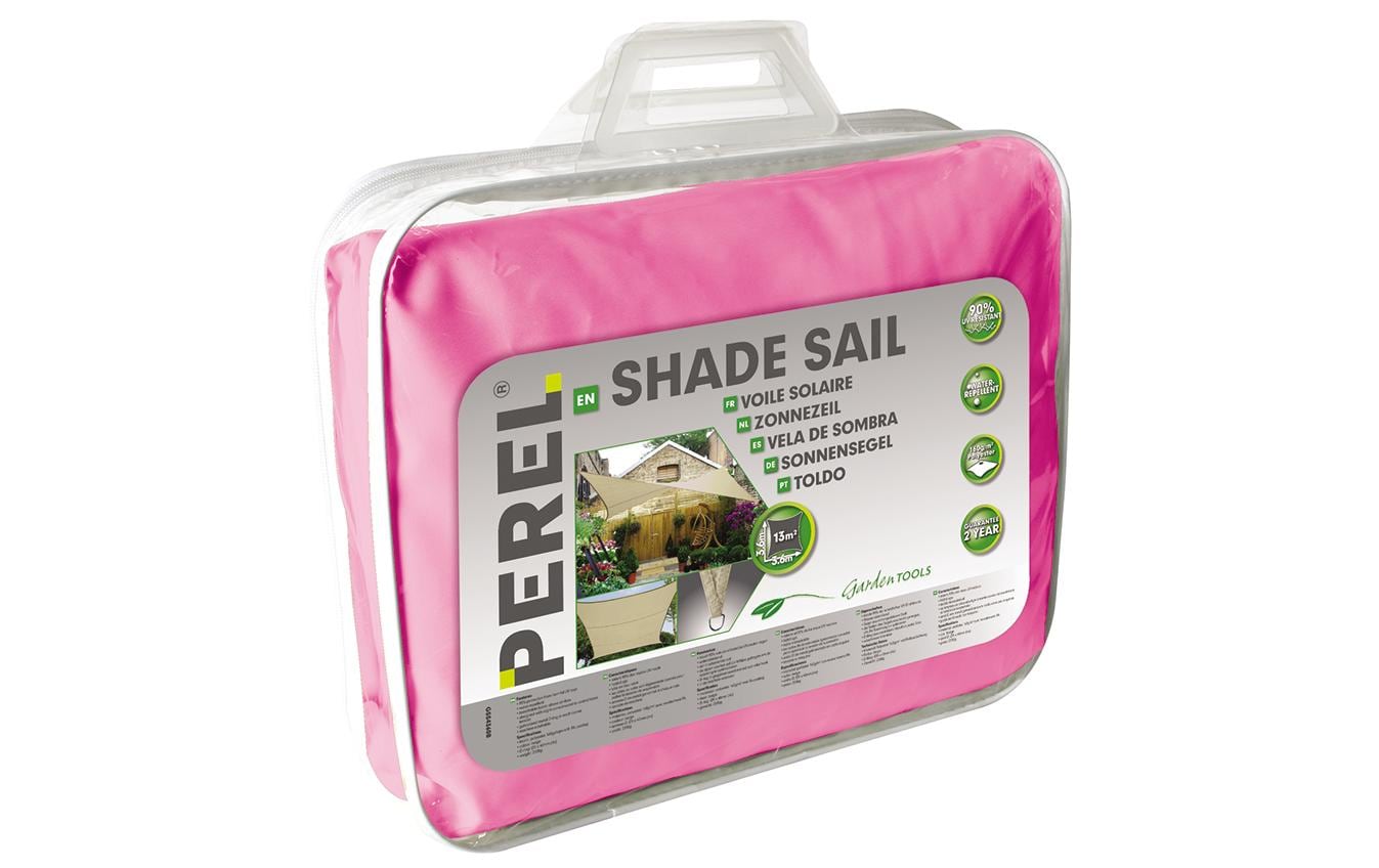 Perel Sonnensegel - Quadrat, 3.6x3.6 m, Farbe: FUCHSIA, Wasser abstossend,