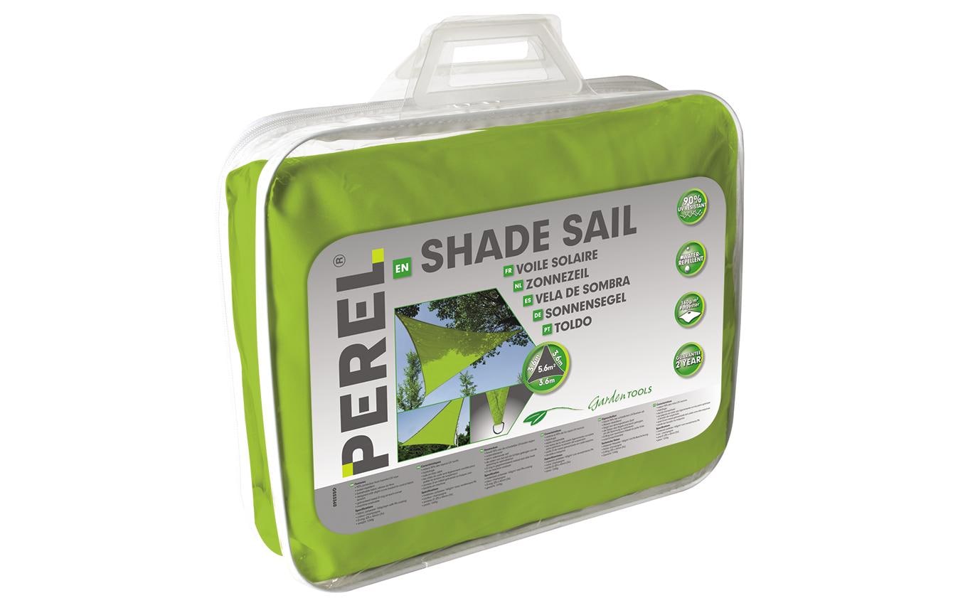 Perel Sonnensegel - Dreieck, 5x5x5 m, Farbe: LINDGRÜN, Wasser abstossend,