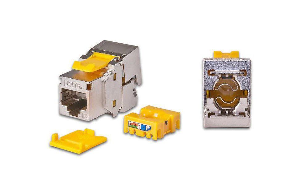 Wirewin Keystone Modul, KAT6A STP,48er-Pack (ISO/IEC), 10 Gbps, geschirmt, Staubschutz