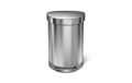 Simplehuman Halbrunder Abfalleimer 60 Liter, gebürsteter Edelstahl