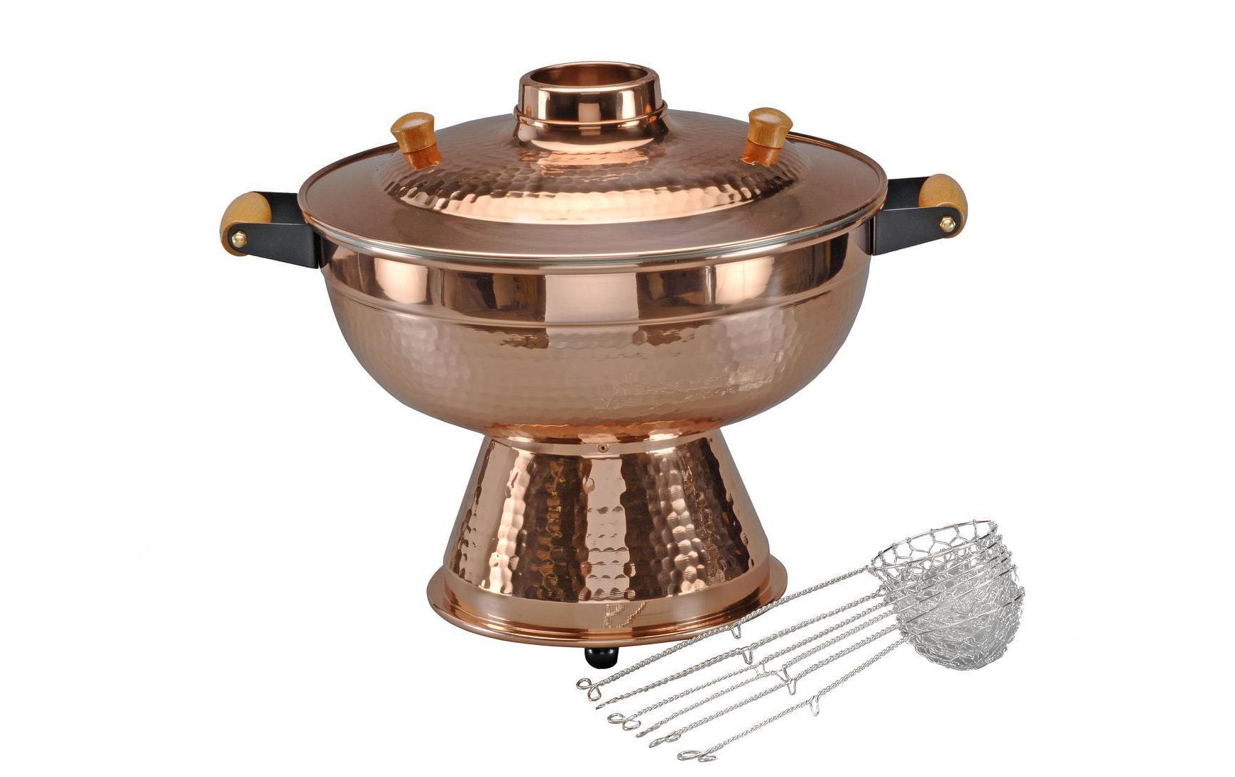 TTM Mongolentopf Luxe mit 6 Siebchen für Fondue Chinoise oder Fischfondue