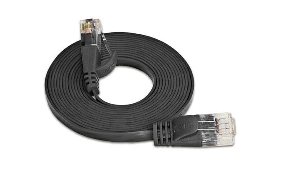 Wirewin Slim Patchkabel: UTP, 0.25m,schwarz Cat.6, AWG36, Klinkenschutz, Längenaufdruck