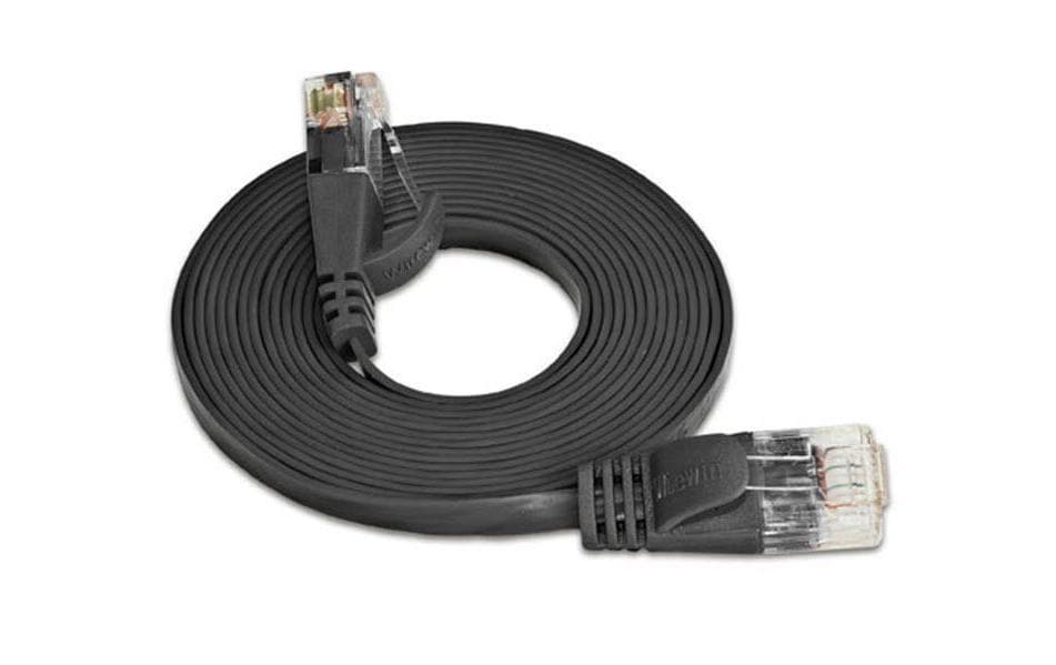 Wirewin Slim Patchkabel: UTP, 0.75m,schwarz Cat.6, AWG36, Klinkenschutz, Längenaufdruck