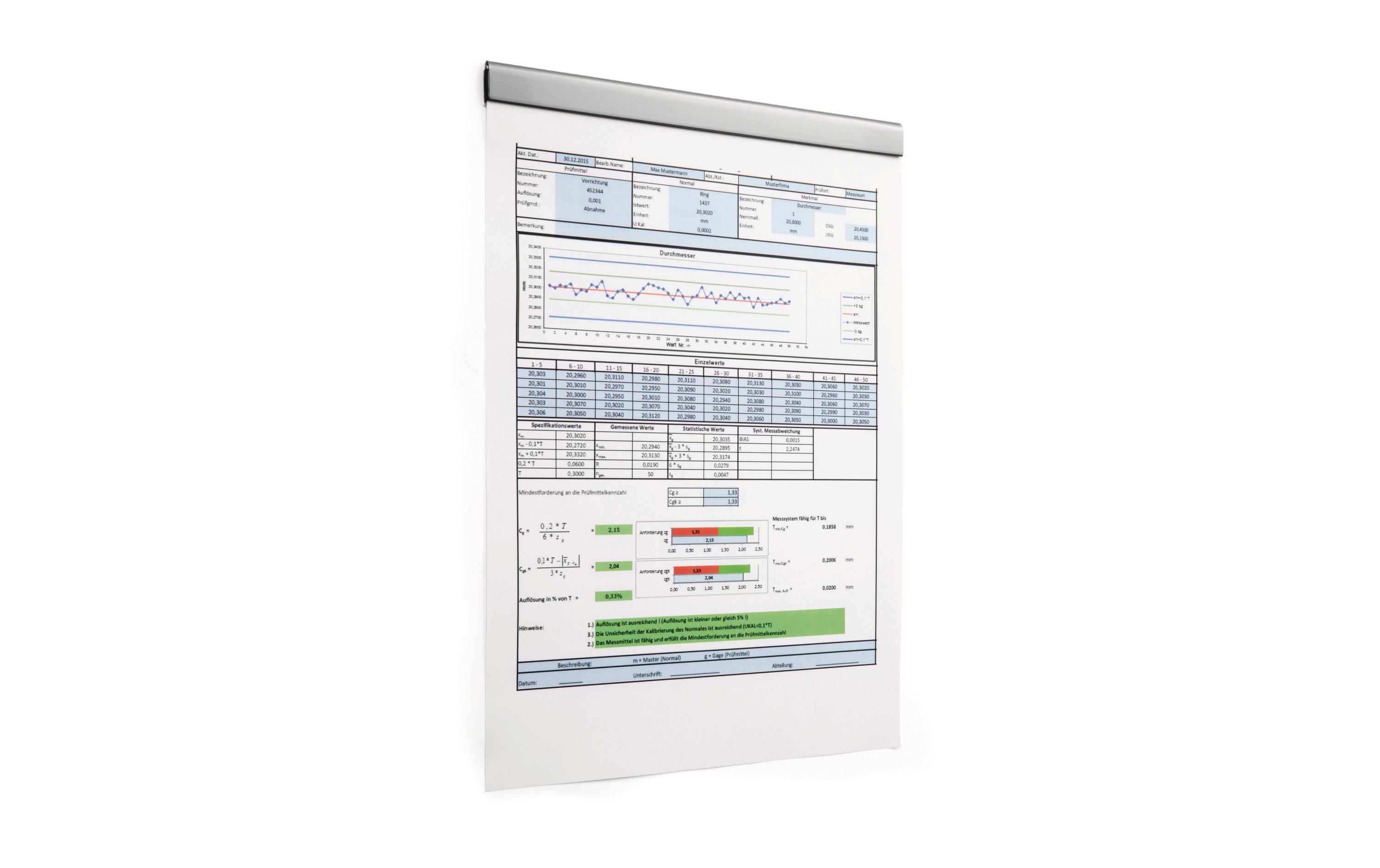 Durable Durafix Rail 210 mm silber