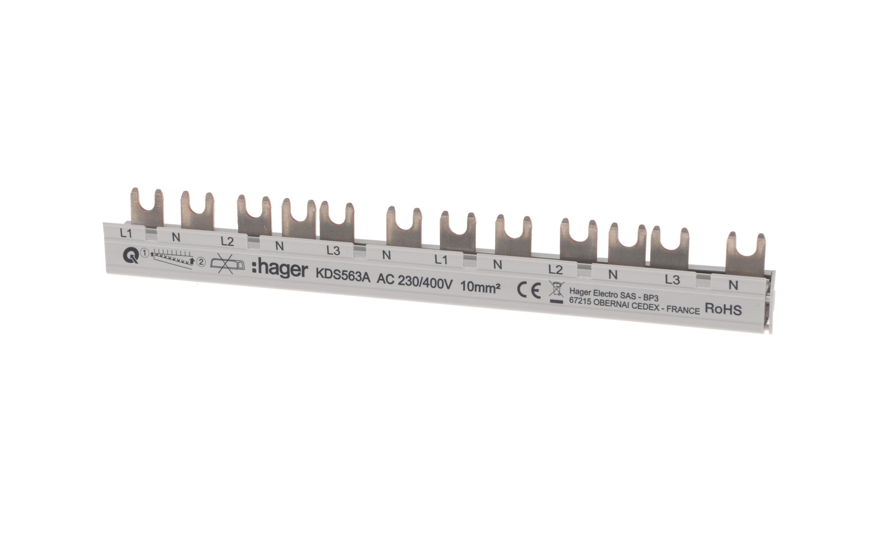 Phasenschiene 12M 63A (1PN)x6 QB FI links
